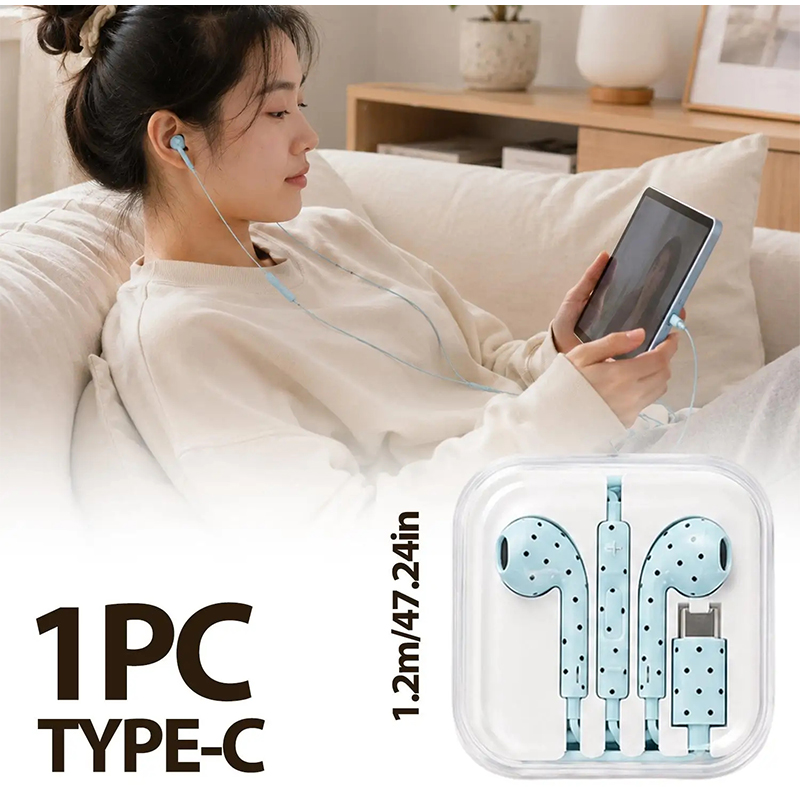 In-ear Earphone With Polka Dot - Wired Earphone Mic recension och pris