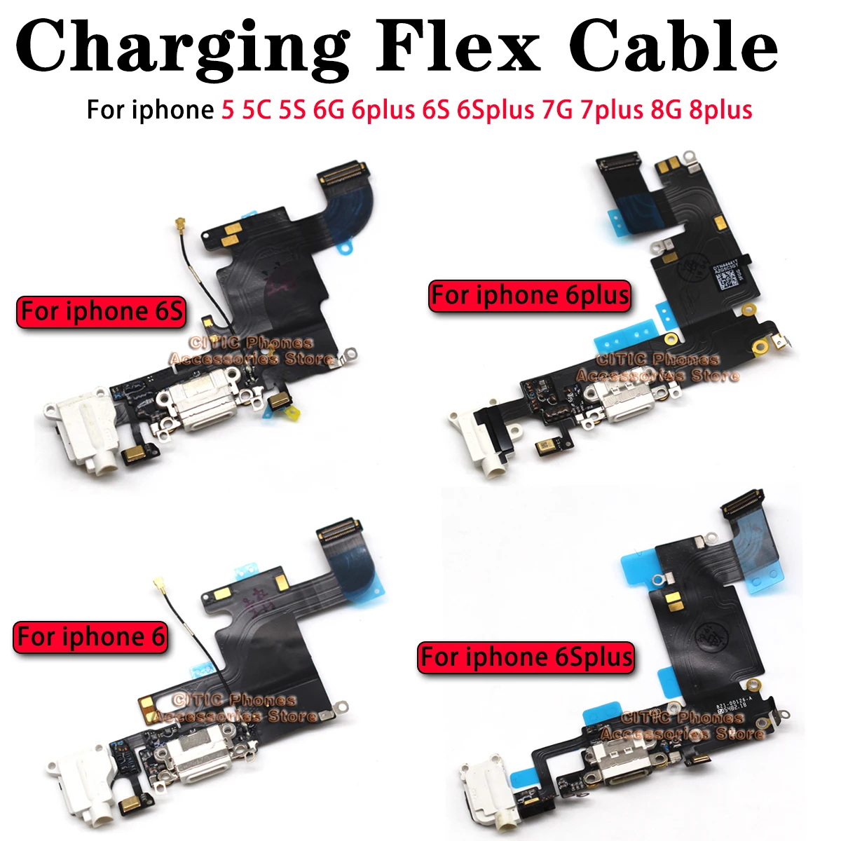 5pcs For iPhone 6 6S 7 8 Plus  - Wired Earphone Mic recension och pris